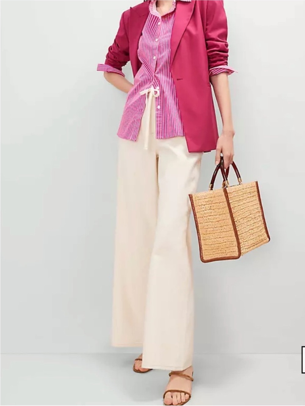 Ann Taylor Ivory Wide Leg The Palazzo Mid Rise Pants, Size 14, NWT